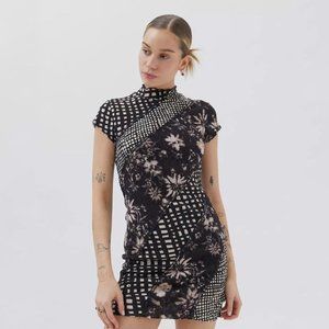 Urban Outfitters Nina Mock Neck Bodycon Mini Dress, Medium